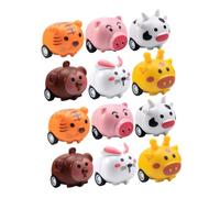 CHICAMPERA 12Pcs Pull Back Car for Adorable Cartoon Animal Designs Easy to Use Friction Powered Mini Vehicles Party Favors for Preschool Boys