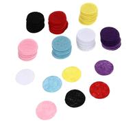 CHICAMPERA 140pcs DIY Nonwoven Fabric Pads for Hair Clips, Assorted 2.5cm round Cushions in Black White Pink Blue Purple Yellow Red, Handmade Hair Accessory Fixing Materials for Random Color