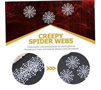 CHICAMPERA 150pcs Halloween Plastic Cobweb Props Glow the Dark Spider Web Decorations for Haunted House Party Indoor Outdoor Scene Ornaments