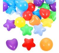 CHICAMPERA 150Pcs Ocean Ball Thickened Star Heart Shaped Balls for Indoor Play Party Games Fun for Boys