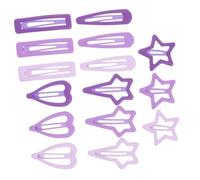 CHICAMPERA 15pcs Metal Hair Clips Snap Barrettes Lightweight Hair Accessories with Star Heart Teardrop Rectangle and Four Pointed Star Designs Comfortable for Everyday Wear