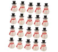 CHICAMPERA 16pcs Glow Dark Miniature Snowman Figurines for Christmas Tabletop Decoration Resin Snowman Ornaments for DIY Crafts Fairy Garden Winter Scene Display