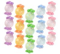 CHICAMPERA 18pcs Mixed Color Simulated Candy Resin Models Decorative Small Faux Candies Props for Desktop and Tabletop Sweet Charm Craft Supplies