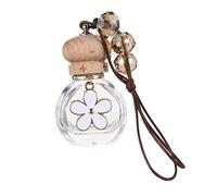 CHICAMPERA 1pc Car Perfume Bottle Pendant Transparent Air Freshener for Rearview Mirror Creative Hanging Diffuser Floral Design for Car