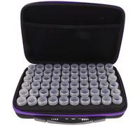 CHICAMPERA 1set Diamond Art Storage Box with Bottles Portable DIY Rhinestone Holder Compact Container for Easy Organization and Transport Purple Zippered Carry Case