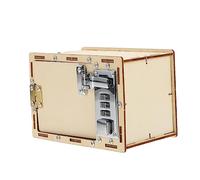 CHICAMPERA 1Set Handmade Wooden Mechanical Password Box DIY Kit Creative Puzzle for Enhance Hand Eye Coordination Logical Thinking Craft Material for Treasure Box