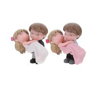 CHICAMPERA 2 Pairs Couple Statues Cake Decor Charming Figurines for Birthday Cake Decoration Black White Blue Pink Sturdy and Eye Catching for Fun Photography Props and Celebrations