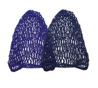CHICAMPERA 2 Pcs Crochet Mesh Hair Nets for Women Long Hair Care Covers in Royal Blue and Navy Breathable for Home and Salon Use