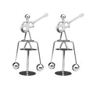 CHICAMPERA 2 Pcs Desktop Balancing Metal Art Balance Guitar and Statue Physics Decoration Rustproof Metal Sculptures for Home and Office Desk