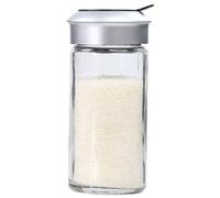 CHICAMPERA 2 Pcs Lead Glass Rotating Cruet Jars Seasoning Bottle with Dual Dispensing for Salt Pepper Spice Shaker Multi Purpose BBQ Kitchen Tool for Home Cafe Buffet