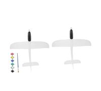 CHICAMPERA 2 Sets White Foam Airplane for DIY Glider Plane with Paint Markers Outdoor Activity for Boys Enhance Hand Eye Coordination Creativity