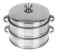 CHICAMPERA 2-Tier Stainless Steel Steamer Basket with Lid, Small Commercial Kitchen Steaming Rack for Bao Buns, Dumplings, and Dim Sum, Household Food Steamer Suitable for Home Cooking