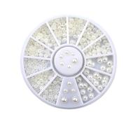 CHICAMPERA 200pcs Mixed Sizes Flat Back Pearls Nail Decorations Pearl Cabochons 2mm and 3mm Resin Half round Beads Plastic Box for Home Decoration and Bracelet Making