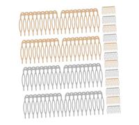 CHICAMPERA 20pcs Metal Side Hair Combs with Teeth for DIY Crafting Bridal Accessories Chinese Hair Pin Smooth Textured Materials for Wedding Veils Decorative Crowns French Twist Clips
