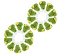 CHICAMPERA 20Pcs Miniature Green Knit Hats for Crafts Patrick's Day Decorations Irish Theme Party Accessories Cute Tiny Duck Hats for Dolls and Holiday Celebrations