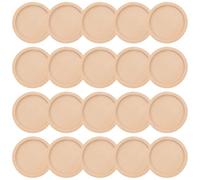 CHICAMPERA 20pcs Round Wood Pendant Trays for Jewelry Making, 1.38in Outer Diameter and 1.18in Inner Diameter, Khaki Colour with Unique Shape Design, for DIY Resin Crafts