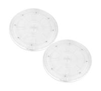 CHICAMPERA 2pcs Acrylic Rotating Turntable Mini Cake Plate with Smooth 360-Degree Rotation for Kitchen and Baking Use