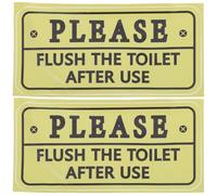CHICAMPERA 2pcs Bathroom Notice Decal Flush Reminder Waterproof Decal Simple and Warm Design Sturdy Vinyl Firm Adhesion Oil-Resistant for Home and Public Restrooms