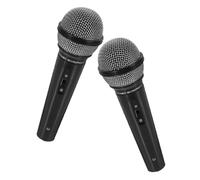 CHICAMPERA 2pcs Black Fake Microphone Prop Toy for Children, Mini Plastic Simulation Microphone Playthings for Party Role Play and Stage Performance