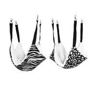 CHICAMPERA 2pcs Breathable Double-sided Hanging Cat Hammock with Black White Dot and Zebra Patterns Space-saving Indoor Pet Sleeping Bed for Cats and Small Dogs