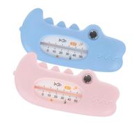 CHICAMPERA 2pcs Cartoon Bath Thermometers Shower Measuring Tool for Safe Water Temperature Monitoring Nursery Crocodile Design
