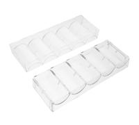 CHICAMPERA 2pcs Clear Acrylic Poker Chip Trays for Chips Handheld Storage Organizer for Home Games Stylish Design for Parties and Gatherings