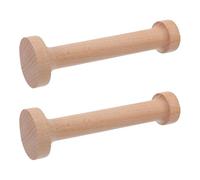 CHICAMPERA 2pcs Double Sided Wooden Pastry Press Tool with Ergonomic Handle for Baking and Pastry Creation Beige Tart Maker Press for Shaping Larger and Pie Dough