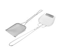 CHICAMPERA 2pcs Fat Skimmer Spoon Mesh Oil Filter Scoop for Deep Frying Professional Grade Kitchen Utensils