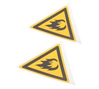 CHICAMPERA 2pcs Flammable Warning Sign Labels 100mm Equilateral Plastic Fire Safety Stickers for Industrial Hazard Caution and Keep Away from Fire