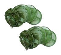 CHICAMPERA 2pcs Foldable Crab Trap with Stainless Steel Ground Fork, Portable Collapsible Fishing Net for Crab and Minnow, Efficient Draining and Sturdy Support, for Lakeside Casual Trips