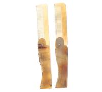 CHICAMPERA 2Pcs Foldable Ox Horn Comb Portable Pocket Hair Accessories Anti-static Health Massage Scalp Stimulating Detangling Comb for Men and Women