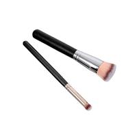 CHICAMPERA 2pcs Foundation Powder Brush Set for Even Application, Made with Artificial Fiber and Wood, Specially Designed for Face and Hard to Reach Areas, Suitable for Professional and Daily