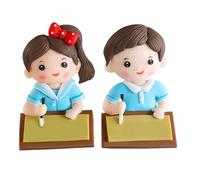 CHICAMPERA 2pcs Graduation Cake Toppers for Parties and Photo Props, Polymer Clay Back to School Cupcake Decorations Boy and Girl Shapes, Lovely and Unique Home Decoration