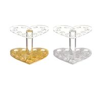 CHICAMPERA 2pcs Heart-shaped Makeup Brush Organizer for Bathroom and Desktop Vertical Storage Design Keeps Brushes Upright Functional and Beautiful Cosmetic Holder in Assorted Random Color