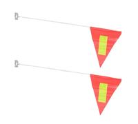 CHICAMPERA 2pcs High Visibility Bicycle Safety Flag for Mobility Scooters and Bicycles with Reflective Pvc Triangle, Double Stitched Reinforced Corners, Easy to Install for Low Light Riding