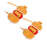 CHICAMPERA 2PCS Hot Dog Hamburger Pet Costume Funny Warm Dog Clothes for Small Cats Puppies Easy to Wear Cute Cosplay Dress Up Apparel S