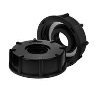 CHICAMPERA 2pcs IBC Tank Connector Plastic Adapter for Water Liquid Containers with Leakage Prevention and Splash Protection Suitable for IBC Tote Tank Hose Fittings Black