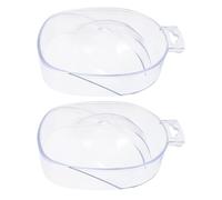 CHICAMPERA 2pcs Manicure Bowls Soaking Bowls Acrylic Practical Appearance Not Easy to Fade Cuticle Nail Nutrition for DIY Manicure and Beauty Salon