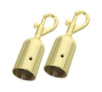 CHICAMPERA 2pcs Metal Hook Rope End Caps for Crowd Control Barrier Aluminium Alloy Cord Stoppers with Elegant Gold Finish Easy to Install Hooks for Welcome Pole Rope and Queue Management