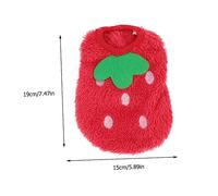 CHICAMPERA 2Pcs Puppy Warm Clothes Fleece Strawberry Costume for Small Dogs and Rabbits Outdoor Winter Coat in Bright Red Soft and Washable Pet Apparel for Puppies