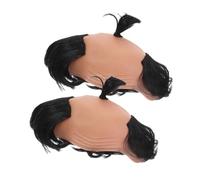 CHICAMPERA 2pcs Realistic Bald Samurai Wigs for Cosplay Japanese Style Mens Wig Stage Performance Costumes