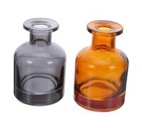 CHICAMPERA 2pcs Refillable Glass Diffuser Bottles with Elegant Cylindrical Design Sturdy Transparent Aromatherapy Containers for Essential Oil Storage and Uniform Aroma Dispersion in Living