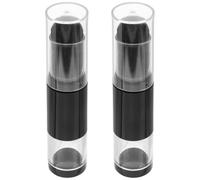 CHICAMPERA 2pcs Refillable Powder Brush with Press-and-dispense Mechanism, Plastic Travel Makeup Brush Set for Quick Touch-ups, Protects from Air Exposure, Portable Cosmetic Applicator