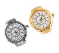 CHICAMPERA 2pcs Ring Watches for Men and Women, Alloy Small Finger Ring Watches with Wear-resistant and Not Easy to Deform Features, Vintage Style Suitable for Mothers Day and Different