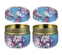 CHICAMPERA 2pcs round Metal Tea Canister Set Airtight Tea Storage Jar Portable Vintage-style Tinplate Boxes for Kitchen and Home Use