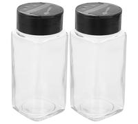 CHICAMPERA 2pcs Seasoning Shaker Salt and Pepper Holder Glass and Plastic Bottles 120ml Capacity Easy to Carry Small and Light for Camping Outdoor Use