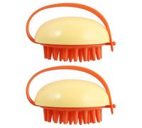 CHICAMPERA 2pcs Silicone Bath Massage Brush for Shower with Skin Exfoliation and Pressure Facilitation, Yellow Silicone Body Scrubber Suitable for Daily Bathing and Relaxing Skin Massage