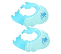 CHICAMPERA 2pcs Silicone Boys and Girls Shampoo Cap No Rinse Bathing Hat Ear Shield for Toddlers Boy Girl Adjustable for Shower Bath