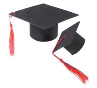 CHICAMPERA 2pcs Small Pet Graduation Cap Set with Tassel, Black Felt Guinea Pig Hat for Graduation Week, Washable and Comfortable Bachelor Hats for Memorable Moment Souvenir