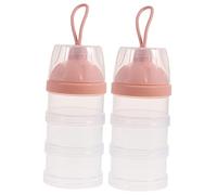 CHICAMPERA 2pcs Stackable Formula Dispenser Travel Milk Powder Holder for Strong Sealing Storage Box for Snacks and Food Convenient and Portable Container Pink